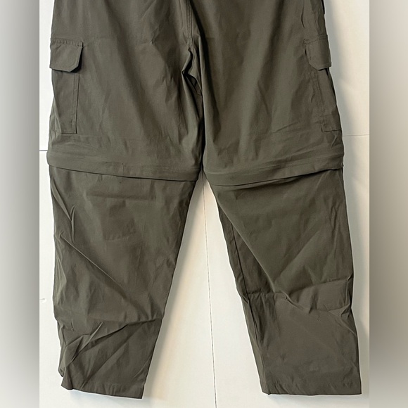 New Men’s Rustic Ridge Dark Iguana Green Convertible Zip-Off Hiking Cargo Pants - Picture 8 of 14